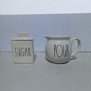 Rae Dunn Artisan Collection Scoop Sugar Bowl and Pour Creamer Set